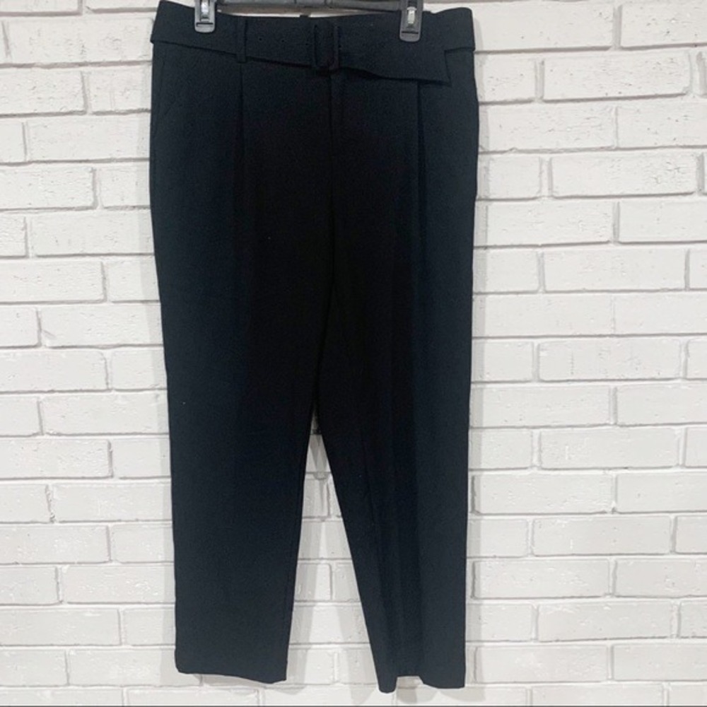 A New Day Black Belted High Rise Tapered Ankle Slacks Old Money Sz 10
